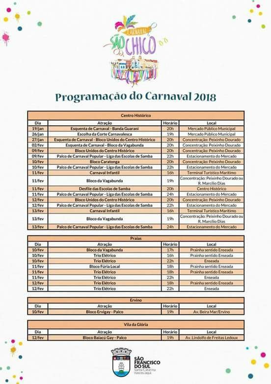 programacao carnaval sao francisco do sul 2018